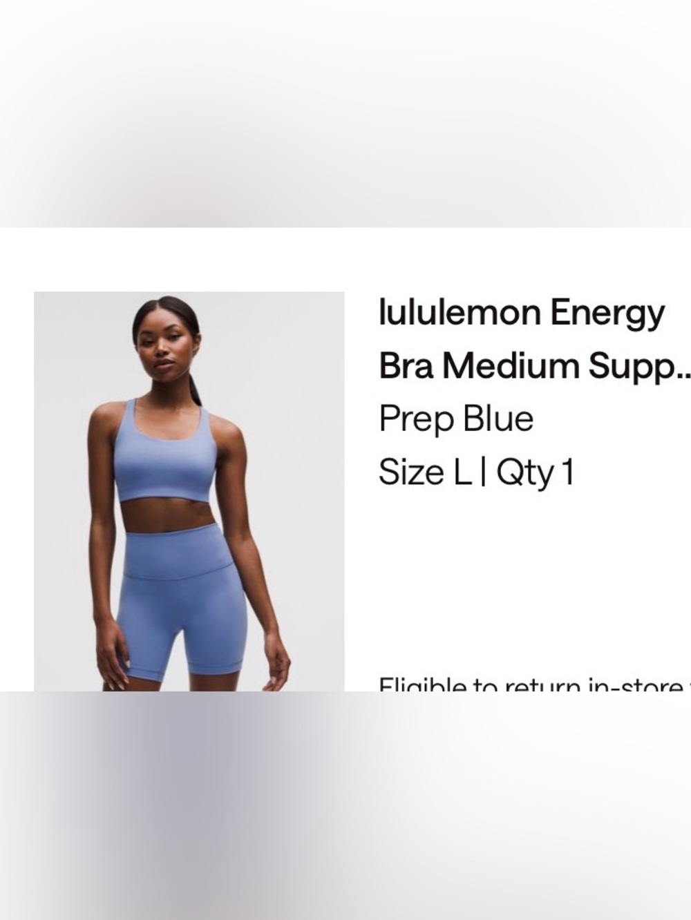 lululemon athletica Prep Blue Evolve energy bra
